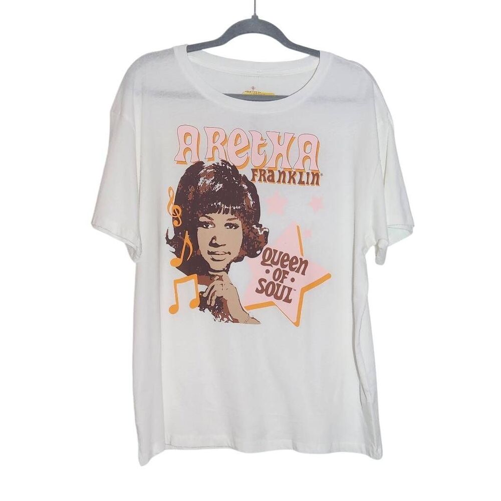 Aretha Franklin T-Shirt NWT Size Medium White Short Sleeve Aretha Franklin Tee